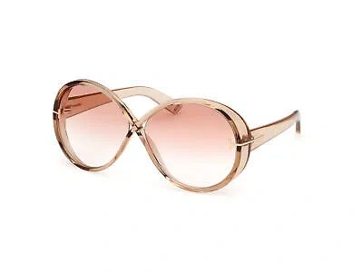 Pre-owned Tom Ford Ft1116-45t-64 Shiny Light Brown Sunglasses