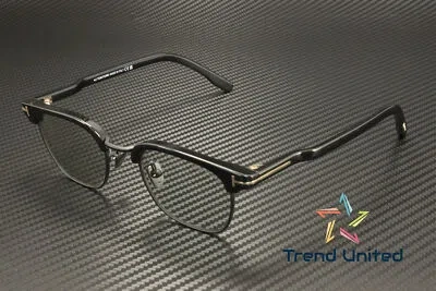 Pre-owned Tom Ford Ft1119 D 01a Injected Shiny Black Smoke 47 Mm Men's Sunglasses In Gray