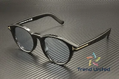 Pre-owned Tom Ford Ft1123 D 01a Acetate Shiny Black Smoke 49 Mm Men's Sunglasses In Gray