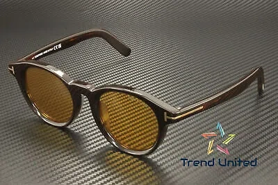 Pre-owned Tom Ford Ft1123 D 52e Acetate Dark Havana Brown 49 Mm Men's Sunglasses