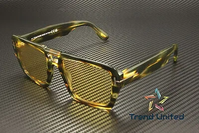 Pre-owned Tom Ford Ft1153 52e Acetate Dark Havana Brown 56 Mm Men's Sunglasses