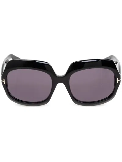 Tom Ford Eyewear Ren Square Frame Sunglasses In Schwarz