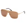 Tom Ford Zappa Sunglasses In 6930e - Oro Carico Lucido / Marrone