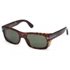 Tom Ford Juan 56mm Rectangular Sunglasses In 5652n - Avana Scura / Verde