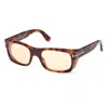 Tom Ford Juan Rectangular Sunglasses In 5653e - Avana Bionda / Marrone