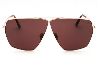 Tom Ford Ft1185 Sunglasses In 28e - Shiny Rose Gold / Brown