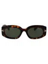 Tom Ford Havana Acetate Sunglasses In Gray