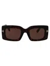 Tom Ford Rectangle-frame Sunglasses In Havana