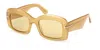 Tom Ford Venetia Light Brown Rectangular Ladies Sunglasses Ft1218 39e 53 In Yellow