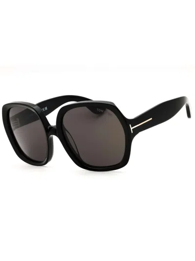 Tom Ford Ft1221 Oversized Sunglasses In 41f - Yellow/other / Gradient Brown