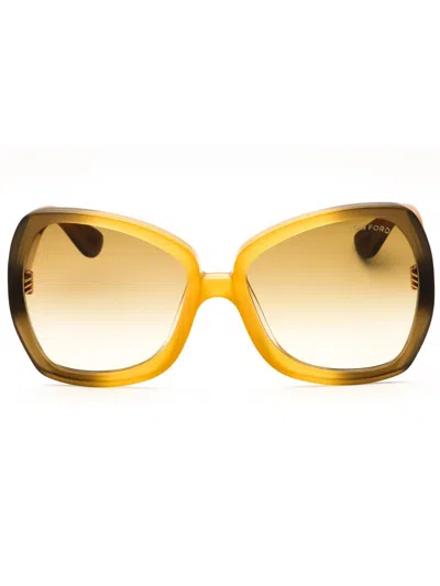 Tom Ford Ft1222 Sunglasses In Dark Havana / Gradient Brown