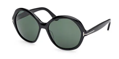Tom Ford Ft1282 Annabelle-02 01n Occhiali Da Sole Neri Per Donna In Green