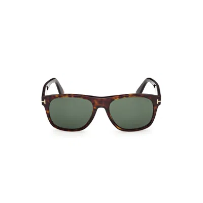 Tom Ford Ft1284 Tortoiseshell Rectangular Sunglasses In Brown