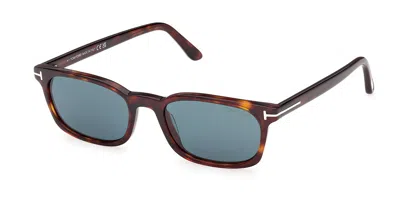 Tom Ford Ft1300 Miles-02 54v Occhiali Da Sole Tartarugatishell Per Uomo In Blue