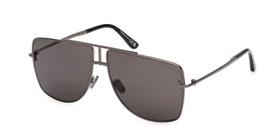 Tom Ford Ft1307 Eliott-02 08a Occhiali Da Sole Gunmetal Per Uomo In Brown