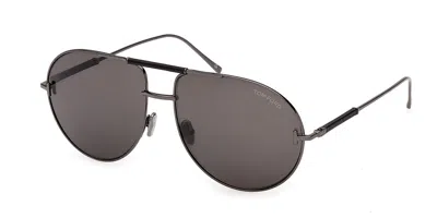 Tom Ford Ft1308 Lou-02 08a Occhiali Da Sole Gunmetal Per Uomo In Black