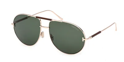 Tom Ford Ft1308 Lou-02 28n Occhiali Da Sole Oro Per Uomo In Green