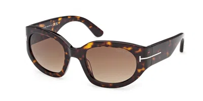 Tom Ford Ft1313 Arizona-02 52f Occhiali Da Sole Tartarugatishell Per Donna In Brown