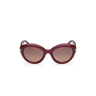 Tom Ford Ft1316 Oversized Round Frame Sunglasses In Red