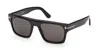 Tom Ford Rectangle-frame Sunglasses In Shiny Black