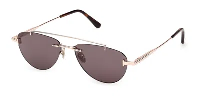 Tom Ford Ft1356 Astor-02 28a Occhiali Da Sole Oro Per Uomo In Gray