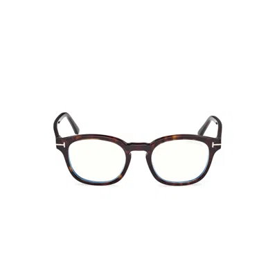 Tom Ford Ft5532-b Tortoiseshell Acetate Square Frame Eyeglasses In Purple