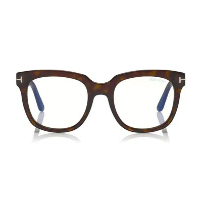 Tom Ford Ft5537-b052 Square Full Rim Tortoiseshell Eyeglasses In Multi