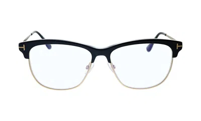 Tom Ford Ft5546-b 001 Cateye Optical Blue Block Frames In Black