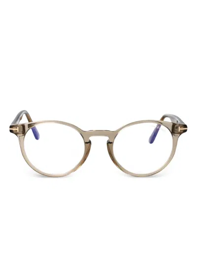 Tom Ford Ft5557-b Round-frame Optical Glasses