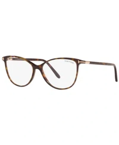 Tom Ford Ft5616-bw54052 Unisex Square Eyeglasses In Dark Havana