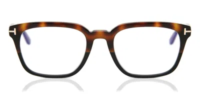Tom Ford Ft5626-b 056 Blue-light Block Men's Glasses Tortoiseshell Size 53 - Free Lenses - Blue Light Block A In Brown