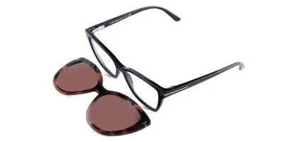 Tom Ford Ft5641-b With Clip-on Women's Glasses, Black, Size 53