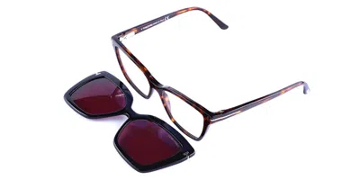 Tom Ford Ft5641-b With Clip-on Women's Glasses, Tortoiseshell, Size 53 In Brown
