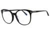 Tom Ford Ft5671fb Round Frame Eyeglasses In Black