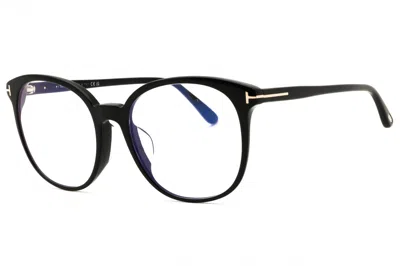 Tom Ford Ft5671fb Round Frame Eyeglasses In Black