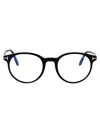 Tom Ford 53mm Square Blue Light Blocking Glasses In 001 Nero Lucido