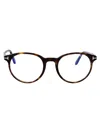 Tom Ford Womens Black Tr001853 Round-frame Acetate Optical Glasses In 052 Avana Scura