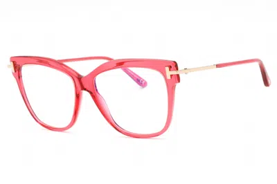 Tom Ford Ft5704b Cat-eye Acetate Eyeglasses In Red