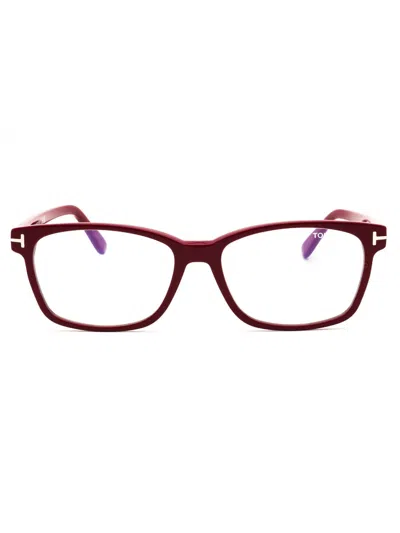 Tom Ford Ft5713-b Mini Rectangular Women's Eyeglasses In Purple