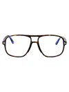 Tom Ford Womens Black Tr001853 Round-frame Acetate Optical Glasses In 052 Avana Scura