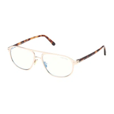 Tom Ford Men's Black Aviator Eyeglass Frames Ft5751-b 028 In Gold