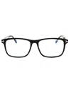 Tom Ford Rectangle-frame Glasses In 052 - Dark Havana/clear/blue-light Block Lens