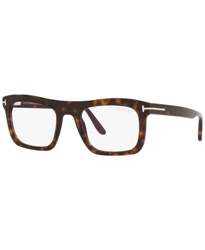 Tom Ford Ft5757-b Men's Rectangle Eyeglasses In Tortoise