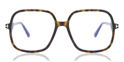 Tom Ford Ft5764-b 052 Blue-light Block Women's Glasses Tortoiseshell Size 56 - Free Lenses - Blue Light Block In Green