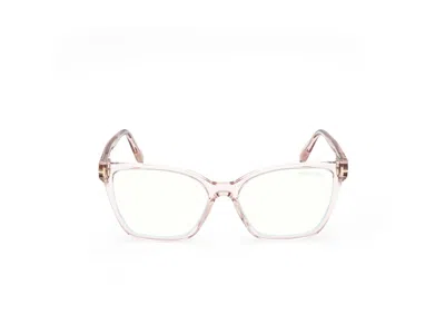 Tom Ford Ft5812-b Rectangular Eyeglasses In Neutral