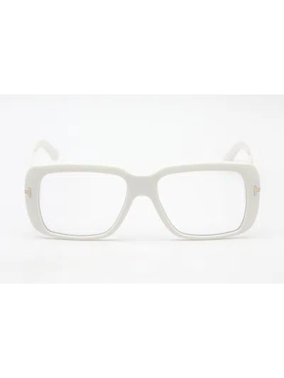 Tom Ford Ft5822-b Eyeglasses In Ivory / Clear Lens