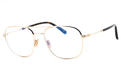 Tom Ford Ft5830b Metal Oval Frame Eyeglasses In Gold