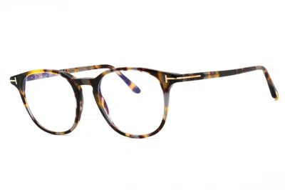 Tom Ford Ft5832b Round Tortoiseshell Acetate Eyeglasses In Brown