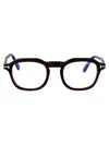 Tom Ford Womens Black Tr001853 Round-frame Acetate Optical Glasses In 052 Avana Scura