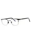 Tom Ford Men's Black Rectangular Eyeglass Frames Ft5854db In 001 - Shiny Black/clear/blue-light Block Lens